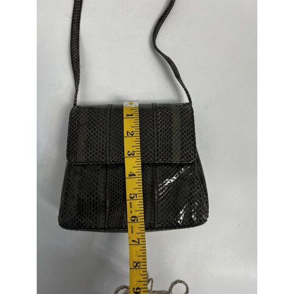 Pantera VINTAGE Grey GENUINE SNAKE SKIN Leather SHOULDER HANDBAG CROSSBODY BAG - Picture 7 of 12